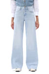 Hellanblaue Mid-Rise-Wide-Leg-Jeans
